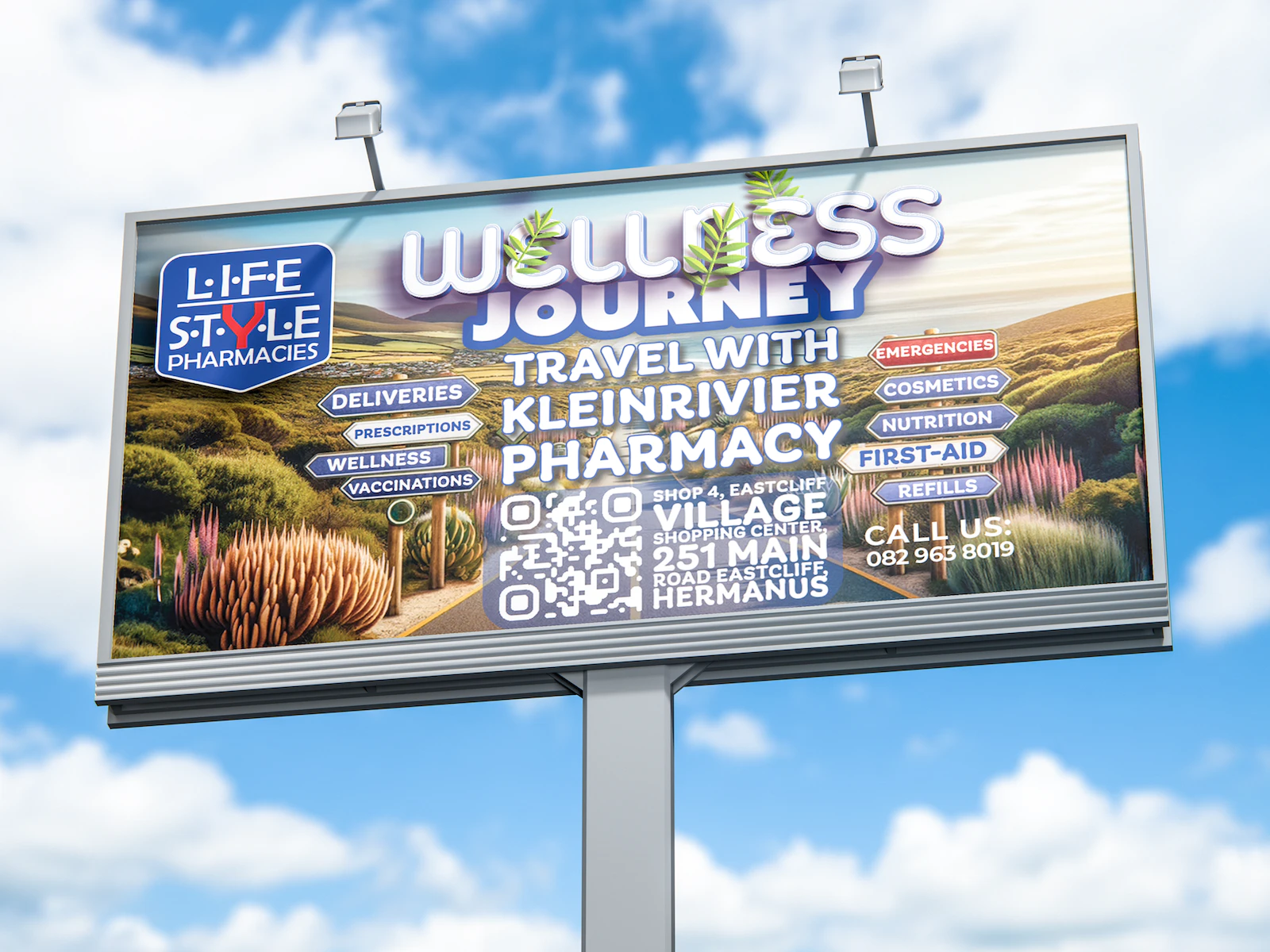 Discover a holistic approach to health with KleinRivier Pharmacy's Wellness Delivered services. Our engaging ad highlights our dedication to bringing wellness directly to your doorstep, featuring natural and organic health products.